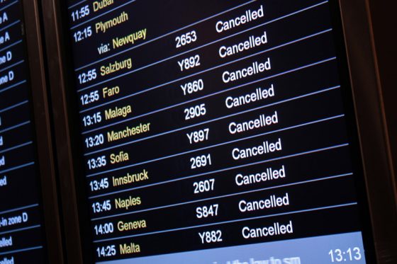 Flight Departures Board, showing the potential for travel adventures and air travel stories. (Image © AdaptDesign Advertising/iStock.)