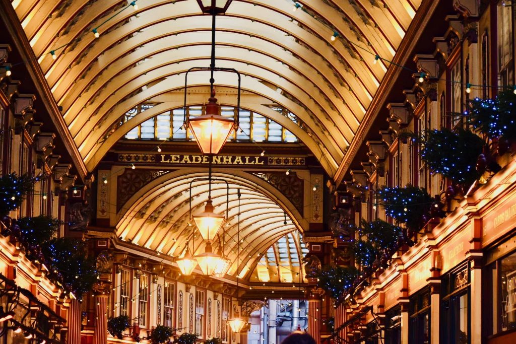 A view of Leadenhall Market, London inspires wanderlust for an English holiday ramble. (Image © Joyce McGreevy)