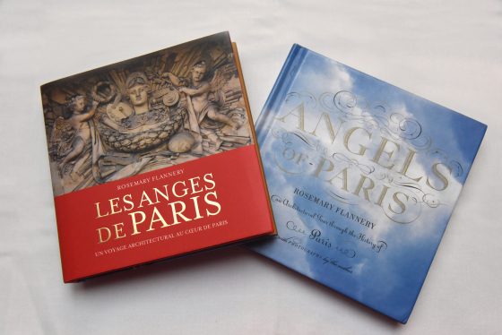 The French and English books "Angels in Paris," showing angels as a cultural symbol in Paris. (Image © Meredith Mullins.)