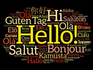 A word cloud in many languages shows that saying hello is fundamental across cultures. (Image © annatodica/iStock)