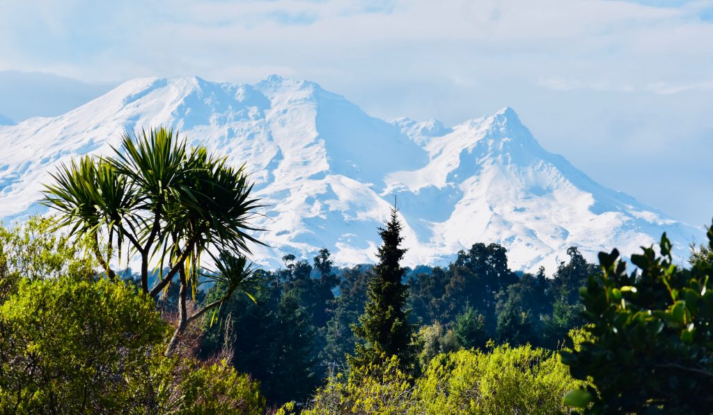 Mount Ruapehu, overlooking Ohakune, is the scene of many New Zealand travel adventures. (Image © Joyce McGreevy)
