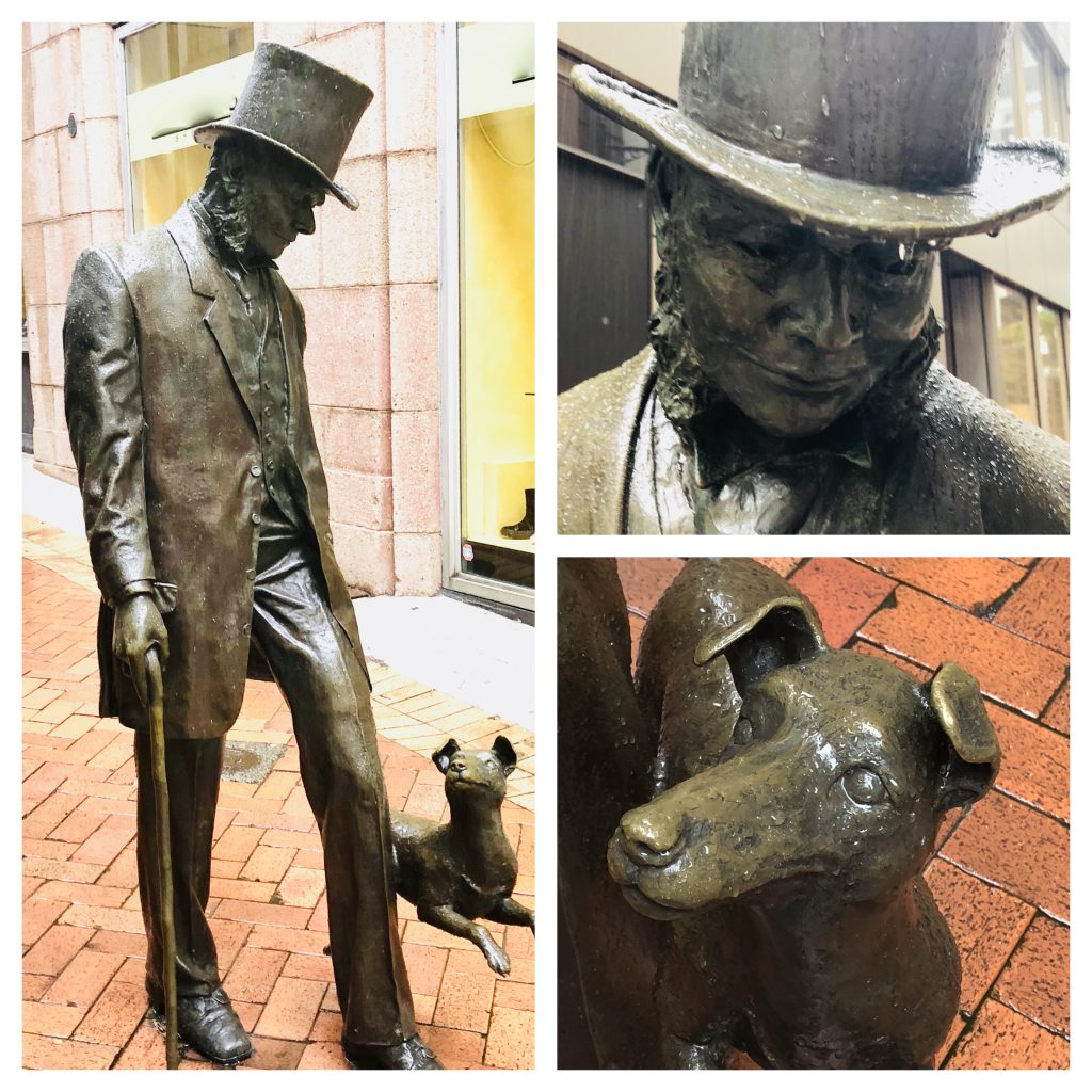 A statue of John Plimmer and his dog Fritz in Wellington evokes memories of a New Zealand travel adventure and Kiwi kindness. (Image © Joyce McGreevy)