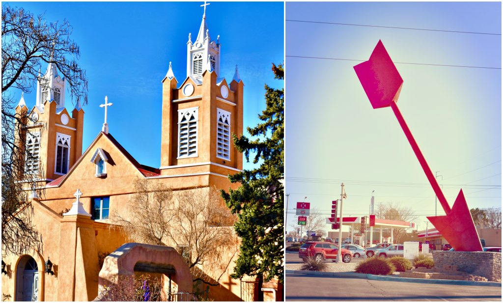 San Felipe Neri and The Giant Red Arrow inspire one of a travel writer’s best trips, to Albuquerque, New Mexico. Image © Joyce McGreevy