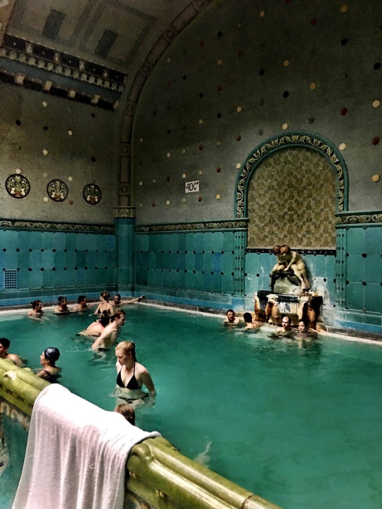 Bathers at Gellert Spa inspire a travel tip: discover the thermal baths of Budapest. Image © Joyce McGreevy