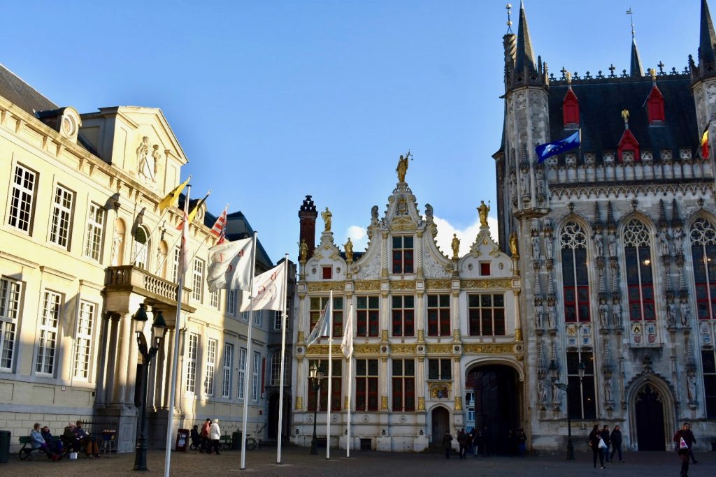 Old Burg architecture in Bruges, Belgium spans several centuries. (Image © Joyce McGreevy)