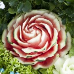 Watermelon in the shape of a rose, made by for carving