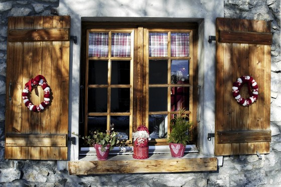 A window in Europe showing Christmas traditions in different cultures