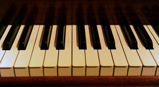 piano keyboard, symbolizing creative inspiration from music