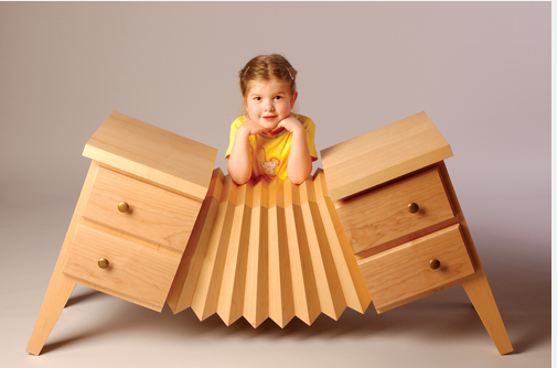 Accordion cabinet, showing imaginative result of the creative process
