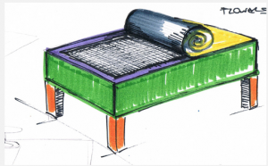 Peel furniture sketch, showing role of design in the creative process