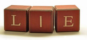 Toy blocks spelling "lie" to highlight a life lesson about telling lies