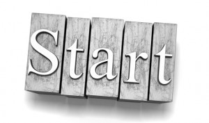 Typography spelling the word "Start," to prompt people to follow the courage of their conviction