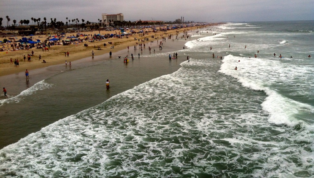 summer crowd on the beach, an inspiration for finding common ground on World Oceans Day