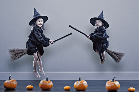 A halloween celebration with two girls, creative expression from Jason Lee