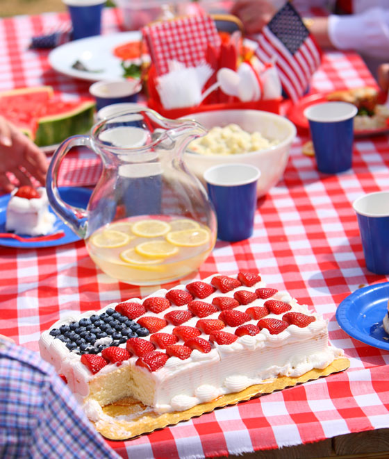 Fourth of July dinner table, a good place to discuss American freedoms and gain perspective