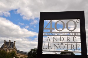 Sign honoring Le Notre to whom Jardins, Jardin Aux Tuileries dedicated its garden show that features creative ideas in urban gardening. Image © Sheron Long