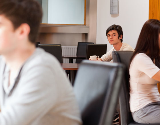 Man in coffee shop hoping for a connection, learning life lessons about missed connections and carpe diem