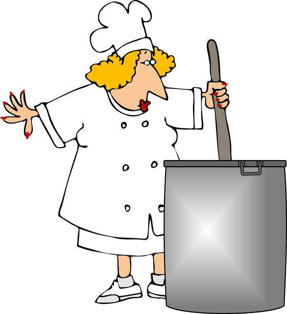 Female chef illustrating Julia Child's on-air accident, an opportunity for readers to have their own aha moment