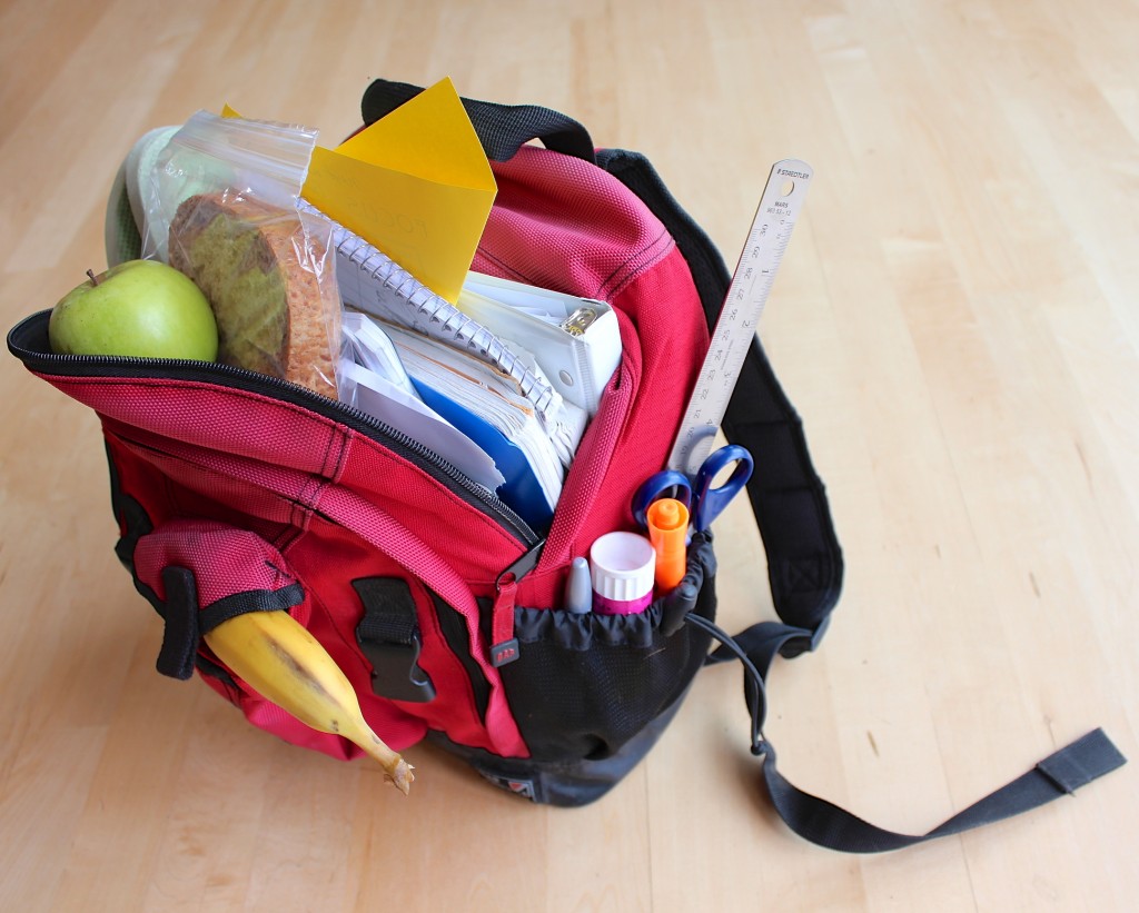 Stuffed backpack, an object of different perspectives during the back to school transition. (Image © Janine Boylan)