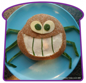 Spider sandwich, illustrating different perspectives on the back-to-school transition. (Image © Mark Northeast/Funky Lunch)