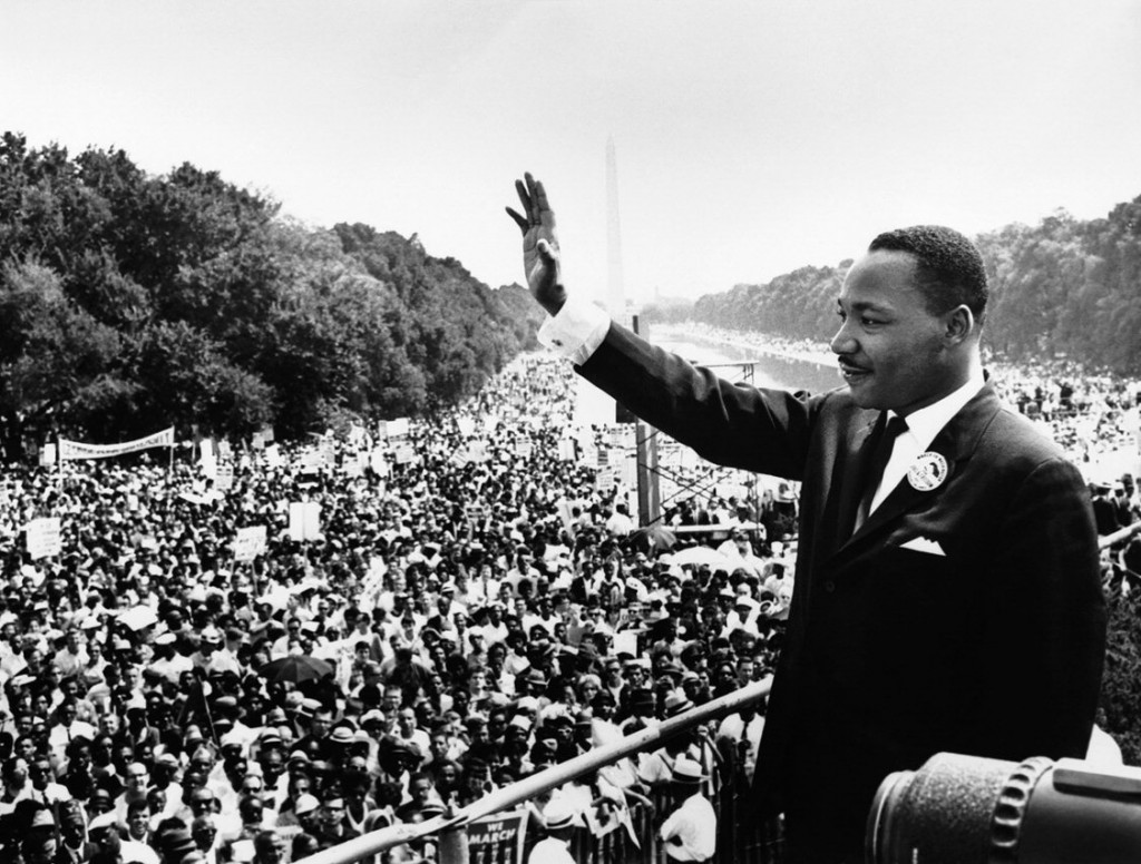 Martin Luther King, Jr., who inspired the crowd at the March on Washington to pay it forward.