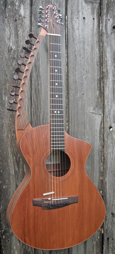 Creative handmade guitar, crafted from reclaimed redwood, is the result of Josh Humphrey's creative process. (Image © Josh Humphrey)