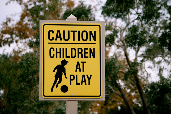 children at play sign, illustrating a better life