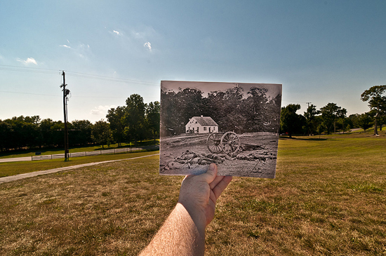 Dunker Church in Antietam, Maryland, from a creative photography series about past meets present (Image © Jason Powell)