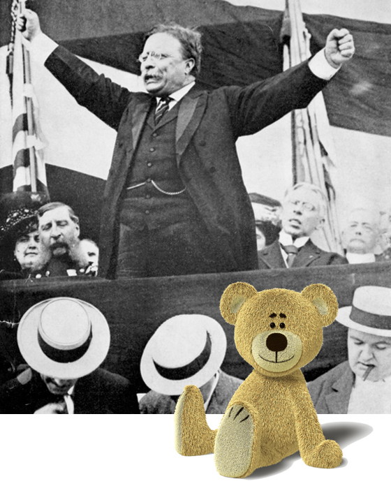 Theodore Roosevelt and a Teddy Bear, the toy that was named for him