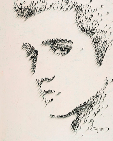 Elvis Presley made with people as pixels, showing an artist's creative expression (Image © Craig Alan)