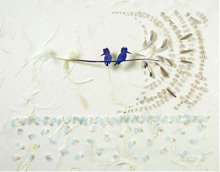 Kingfisher 2, by Chris Maynard, showing life's wonders in feather art. (© Chris Maynard)
