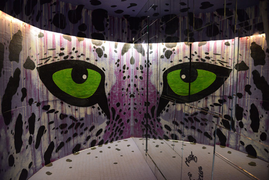 Mirrored green eyes, artistic expression of street art at the Tour 13 (Photo © Meredith Mullins)