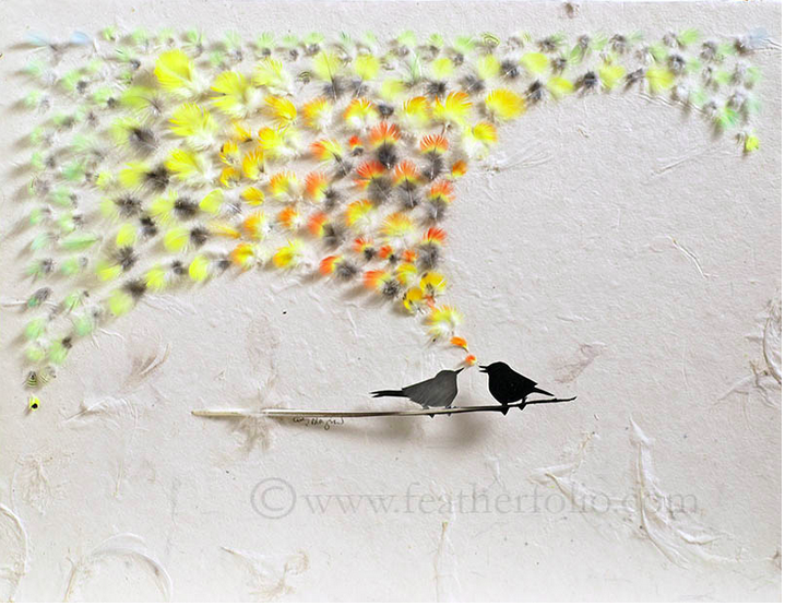 Singing Bird 14, by Chris Maynard, showing life's wonders in feather art (© Chris Maynard)