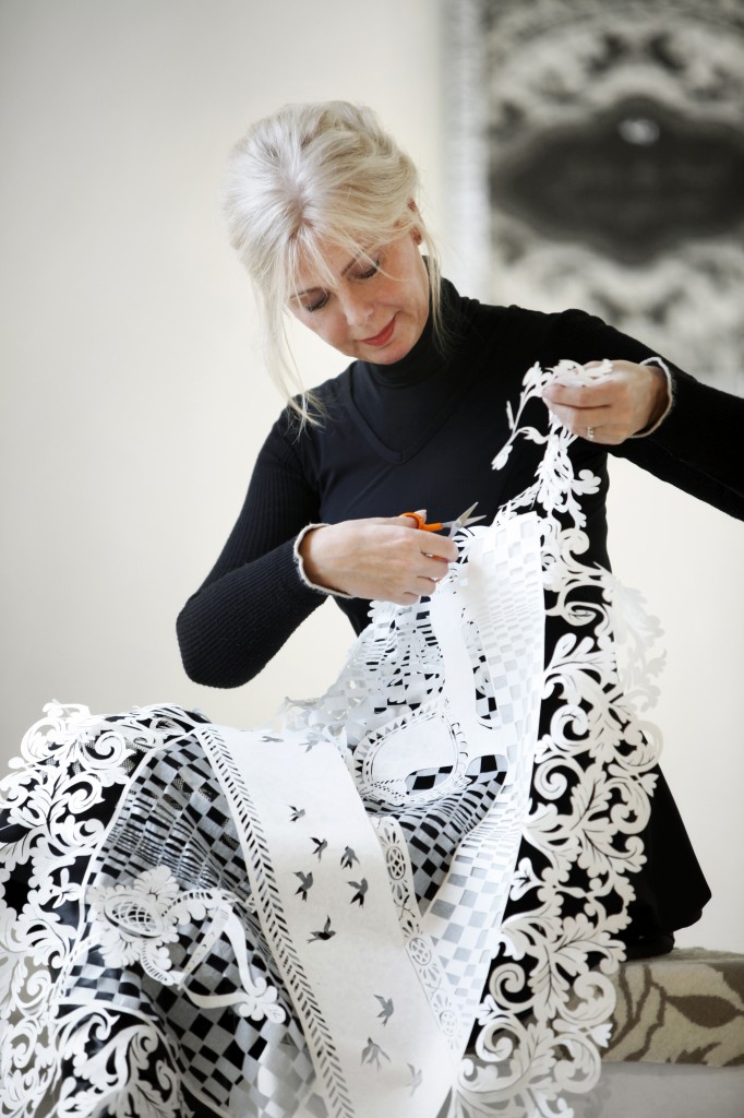 Karen Bit Vejle, showing the artistic expression of cut paper art (Image © Marjaana Malkamäki)