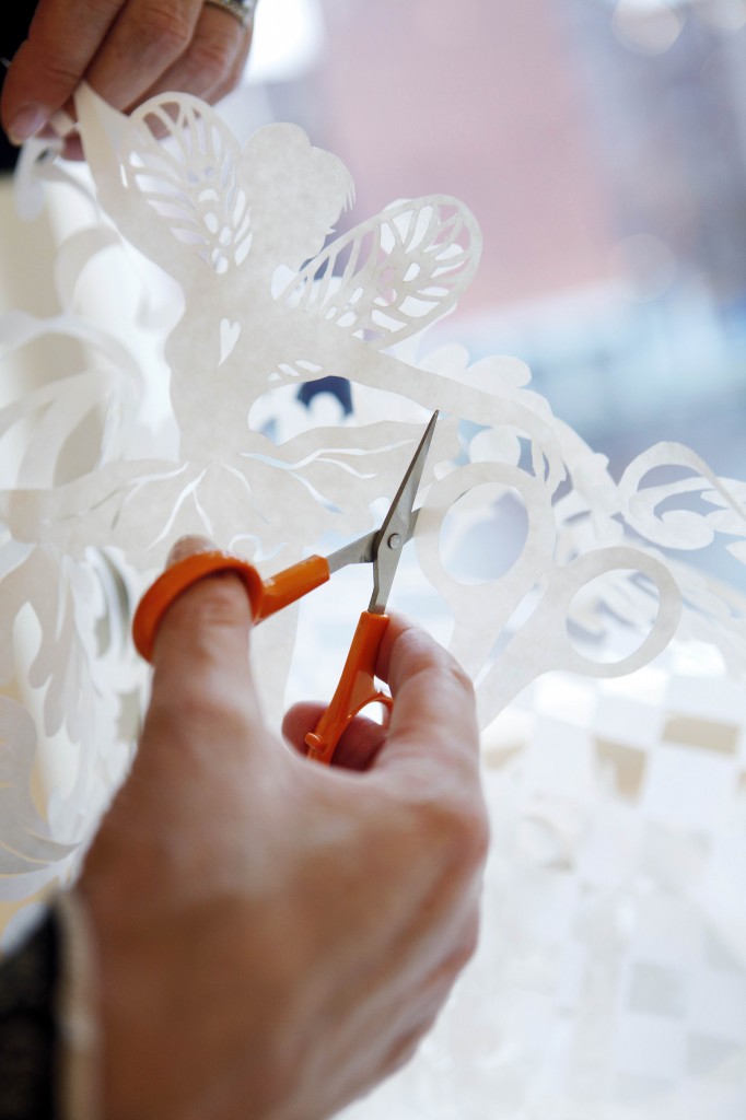 Karen Bit Vejle, showing the artistic expression of cut paper art (Image © Marjaana Malkamäki)