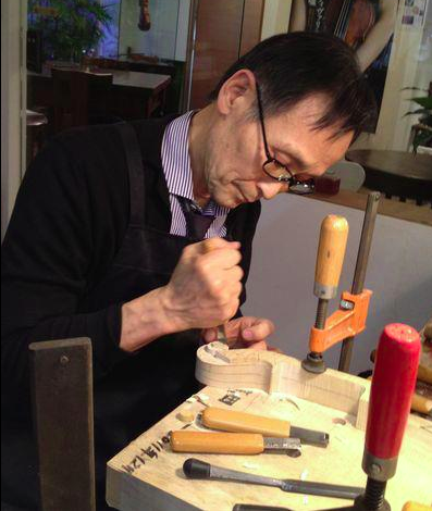 Muneyuki Nakazawa making tsunami violin, illustrating cross-cultural contributions on the path to healing (Image courtesy of Classic for Japan Foundation)
