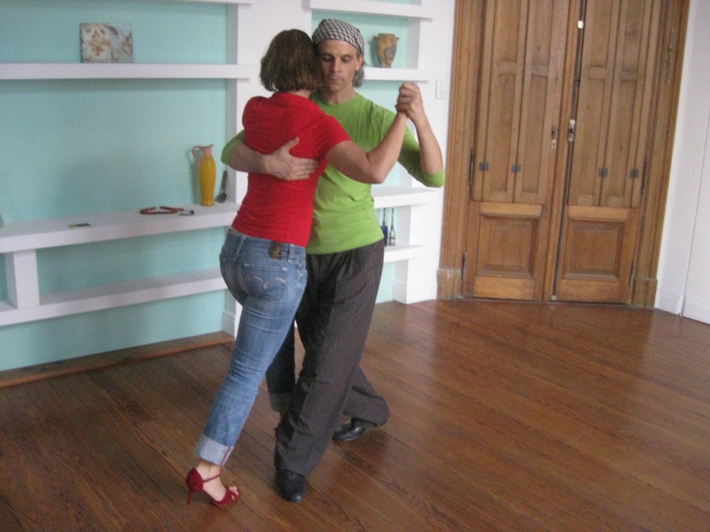 Argentine tango teacher Alejandro Puerta dancing with a student in San Telmo, Buenos Aires. (Image © Alejandro Puerta)