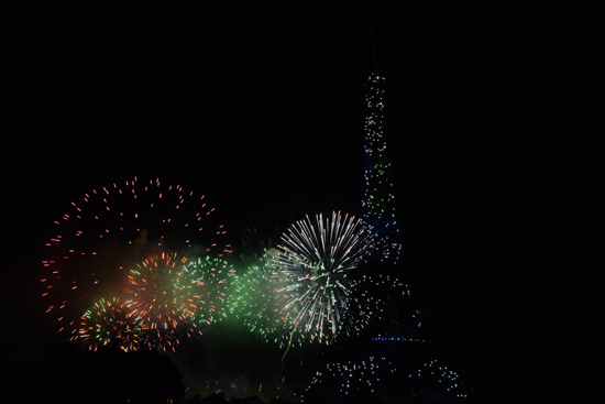 Fireworks at the Eiffel Tower, showing life lessons and memorable moments in Paris from the 2013 year in review (Photo © Meredith Mullins)