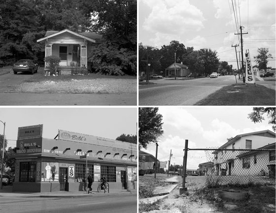 four images of America with streets named Martin Luther King, artistic expression by Susan Berger on a photographic journey (© Susan Berger)