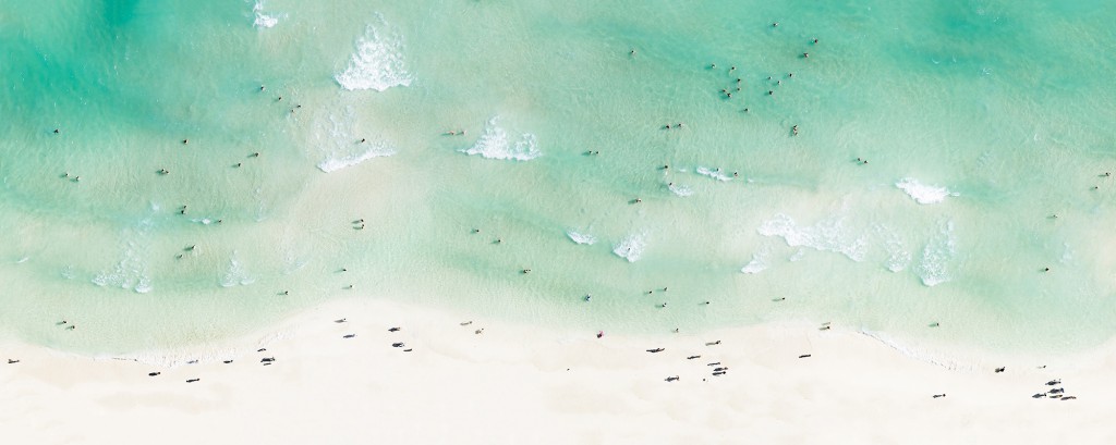 "Miami Shore," image of bathers at Miami Beach, from a creative photography series taken by Antoine Rose, whose creative process relies on the bird's-eye view  (Image © Antoine Rose)