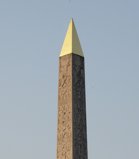 The top of the obelisk at the Place de la Concorde in Paris, part of the story that makes us see things differently. (Photo © Meredith Mullins)