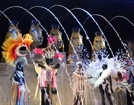 Fountains over mannequins at the Lido in Paris, a place where living life to the fullest with the right job is possible. (Photo © Meredith Mullins)