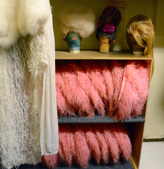 A costume station backstage at the Lido in Paris, a place where living life to the fullest with the right job is possible. (Photo © Meredith Mullins)