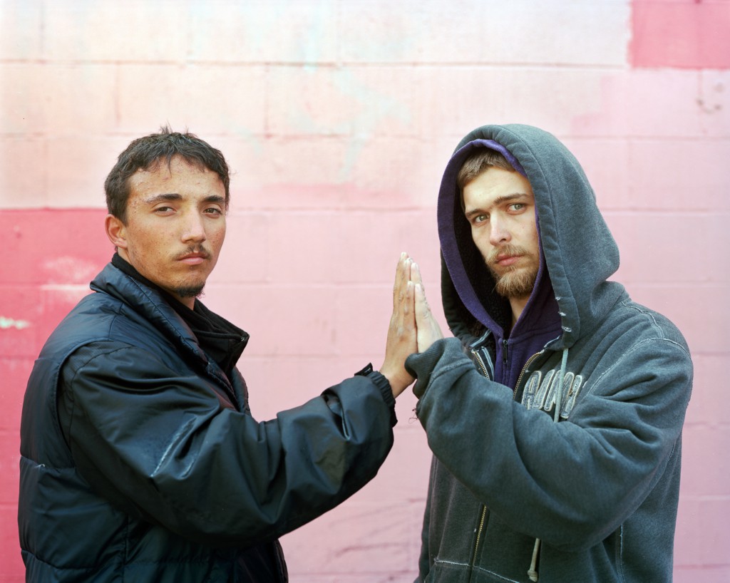 Portrait from Richard Renaldi's Touching Strangers, a project that creates and captures fleeting relationships. (Image © Richard Renaldi).