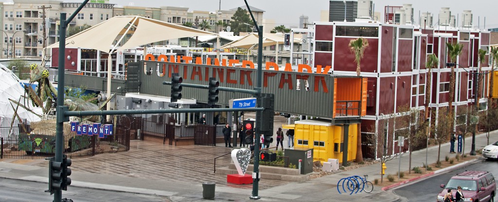 Container Park in downtown Las Vegas, illustrating how creative thinking can redefine public parks. (Image © Bruce Goldstone)