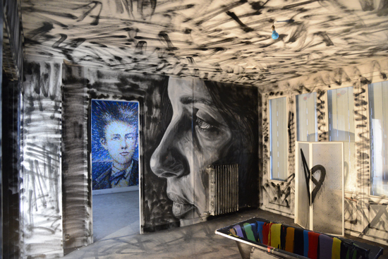 Faces inside the Tour 13 in Paris, a haven for street art and graffiti artist  Jimmy C (Photo © Meredith Mullins)