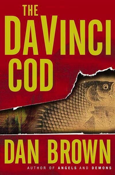 Reinvented book cover for Dan Brown's The Da Vinci Code with new cover art showing a codfish and the title shortened to The Da Vinci Code, illustrating an example of wordplay for word lovers. (Image with thanks to @darth)