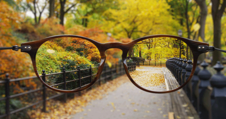 A cinemagraph shows Central Park in focus through a pair of glasses, revealing the beauty of corrected and uncorrected vision. (Image © Jamie Beck and Kevin Burg)