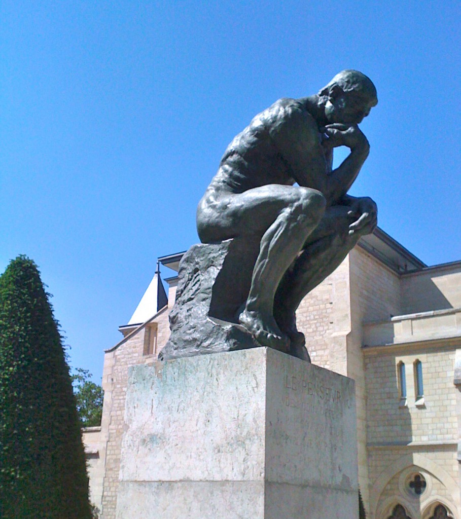 Sculpture of "The Thinker" by Auguste Rodin is itself an example of inspiring art used in this article to suggest making an emotional connection to art instead of overthinking it. (Image © Robert Long )
