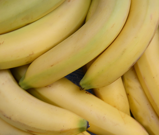 Multiple bananas, representing cultural encounters and uses of bananas around the world. (Photo © Meredith Mullins)